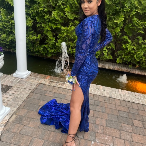 Blue Prom Dress - Picture 4 of 6